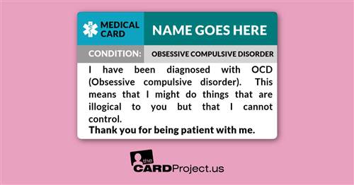 OCD Medical ID Card (FRONT)