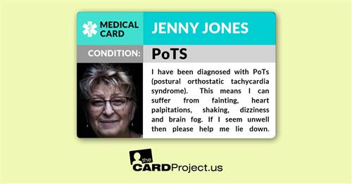 PoTS Photo Medical ID Card (FRONT)