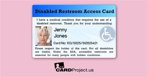 Disabled Restoom Access Card (FRONT)