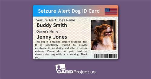 Seizure Alert Dog ID Card (FRONT)