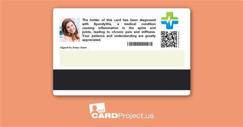 Spondylitis Premium Medical Card (REAR)