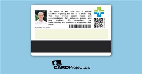 Premium Stoma Bag Medical Card (REAR)