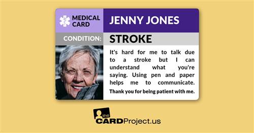 Stroke Medical Photo ID Card (FRONT)