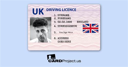 UK Driving License (FRONT)