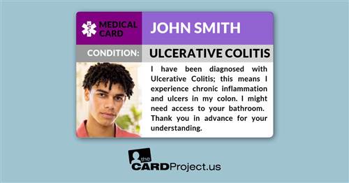 Ulcerative Colitis Photo Medical Card (FRONT)