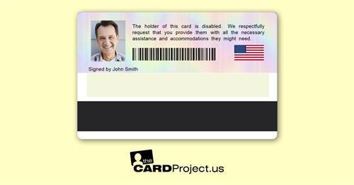 US Disability ID Card (REAR)