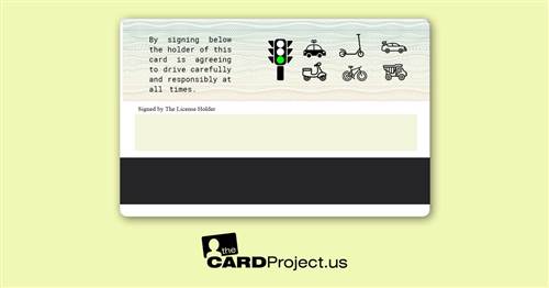 US Double Sided License For Kids (REAR)