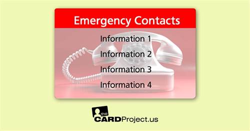 Red Emergency Contact Card